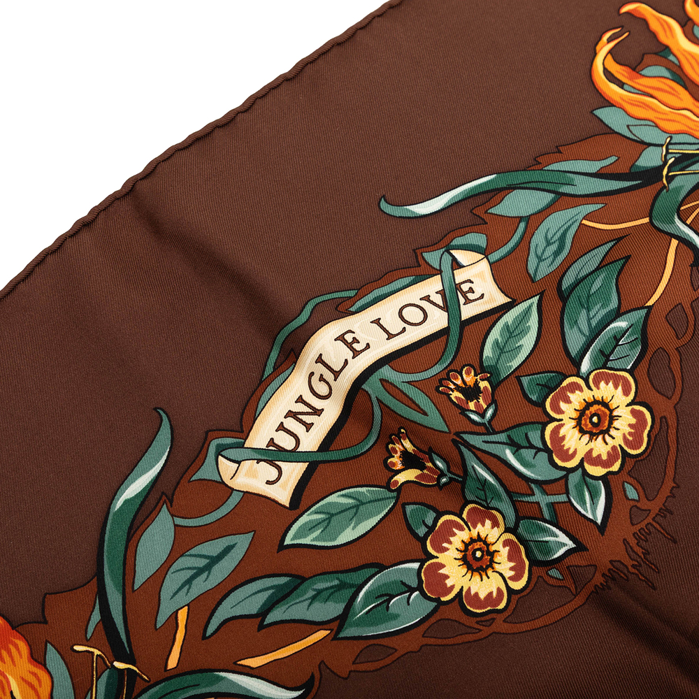 Pre-Loved Hermes Jungle Love Silk Scarf 90 - Picture 4 of 9